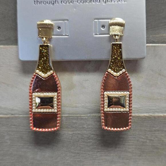 Rose Bottle Drop Earrings - Rose Pink | SUGARFIX by BaubleBar - Picture 2 of 6